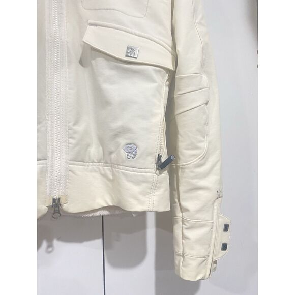 Mountain Hardware Women Jacket Sz S/P Nylon Blend Fleece Hoodie Cream/Beige - Picture 5 of 16